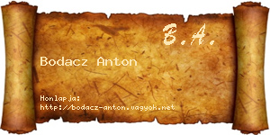 Bodacz Anton névjegykártya